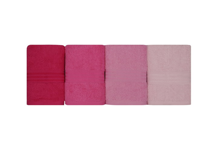 Aucune Juego de 4 toallas de mano - 50 x 90 cm - Rosa Aucune Juego de 4 toallas de mano - 50 x 90 cm - Rosa